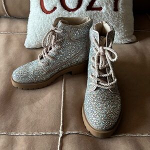 Betsey Johnson sparkling lace up bootie